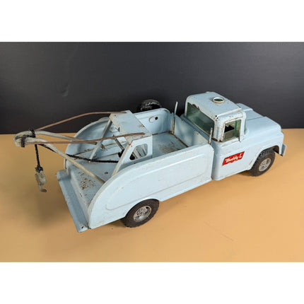Vintage Buddy L Baby Blue Tow Truck 15" Toy Wrecker Collectible