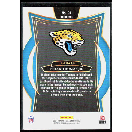Brian Thomas Jr. 2024 Panini Select #91 RC Jacksonville Jaguars