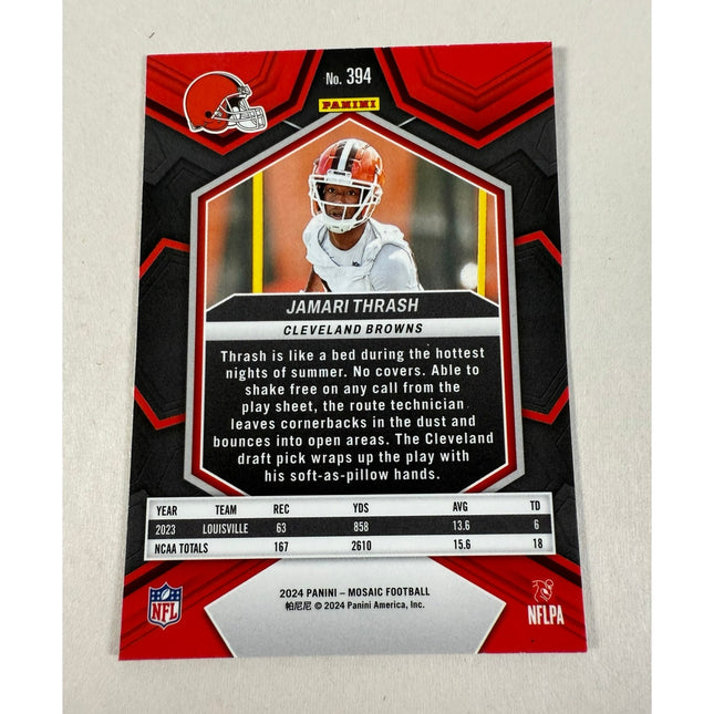 2024 Panini Mosaic Jamari Thrash RC #394 Rookie Card Cleveland Browns