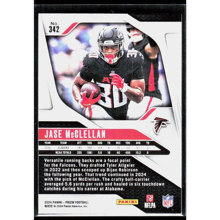 Jase McClellan 2024 Panini Prizm #342 RC Atlanta Falcons