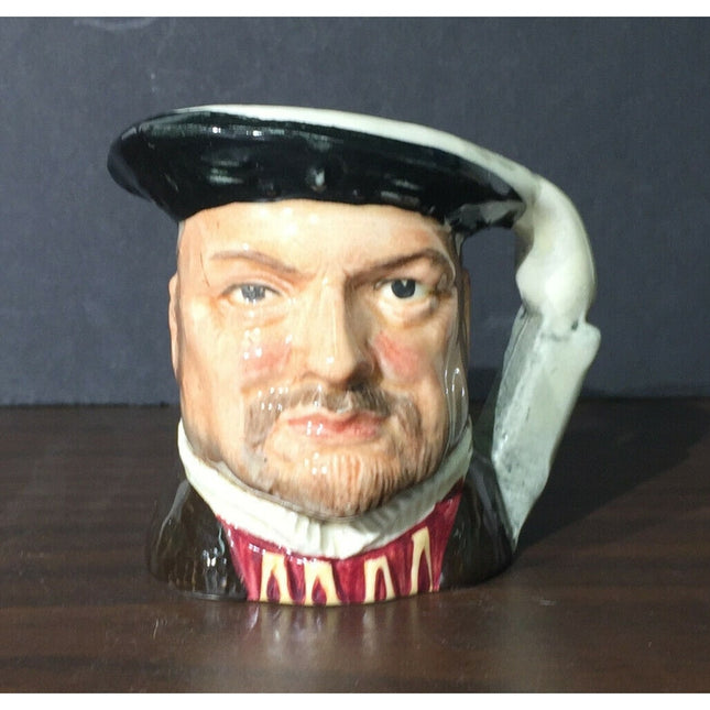 Royal Doulton Henry VIII Toby Jug #D6648 1975 Miniature Mug 2.75" Porcelain