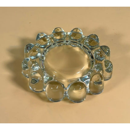 Vintage Boopie Bubble Rim Ball Pressed Glass Ashtray 5"