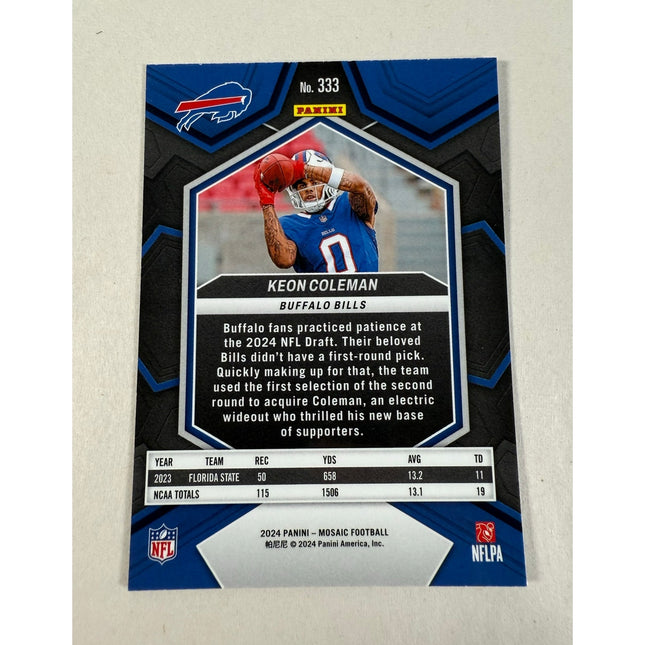 2024 Panini Mosaic Keon Coleman RC #333 Rookie Card Buffalo Bills