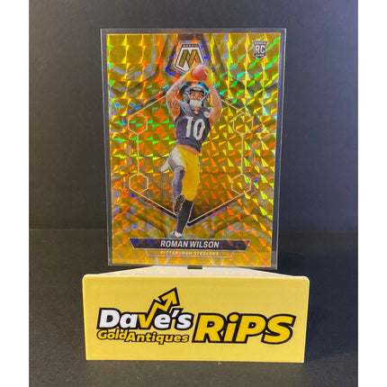 Roman Wilson 2024 Panini Mosaic #369 RC Reactive Yellow Steelers