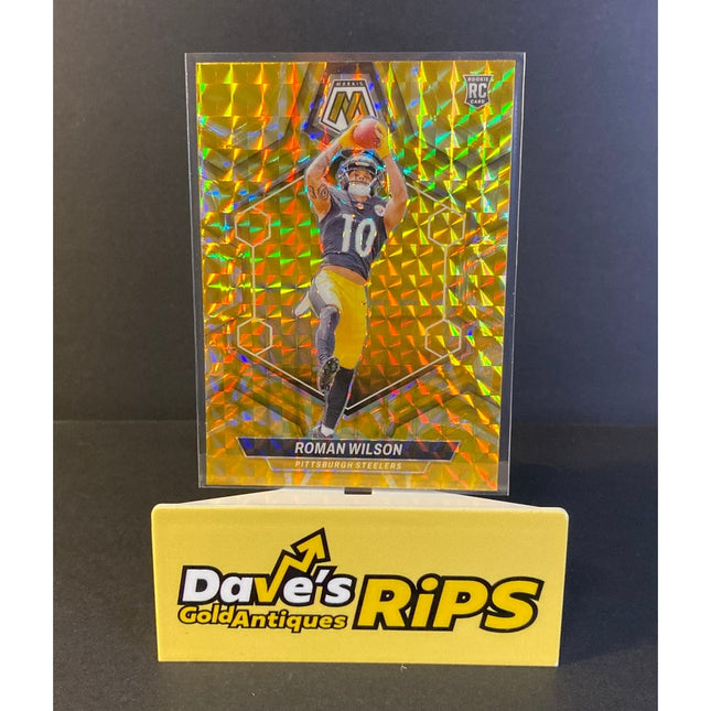 Roman Wilson 2024 Panini Mosaic #369 RC Reactive Yellow Steelers