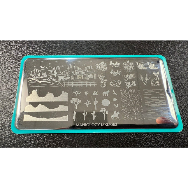 Maniology MXM062 Mani x Me August 2021 Wild West Nail Art Stamping Plate