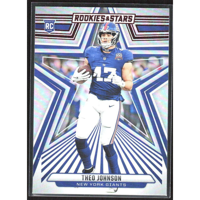 Theo Johnson 2024 Panini Rookies & Stars #191 RC New York Giants