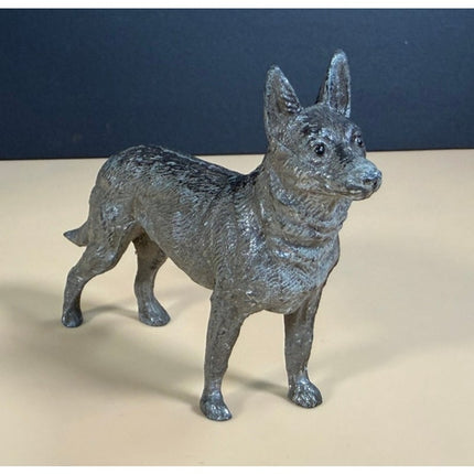 German Shepherd Pot Metal Figure 4" Vintage Dog Figurine Collectible