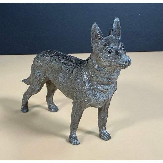 German Shepherd Pot Metal Figure 4" Vintage Dog Figurine Collectible