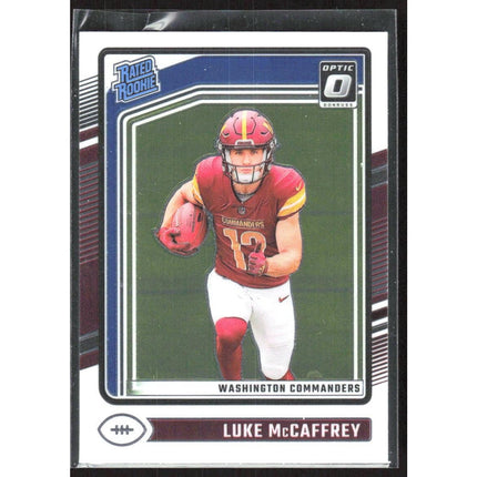 Luke McCaffrey 2024 Donruss Optic #268 RC Commanders