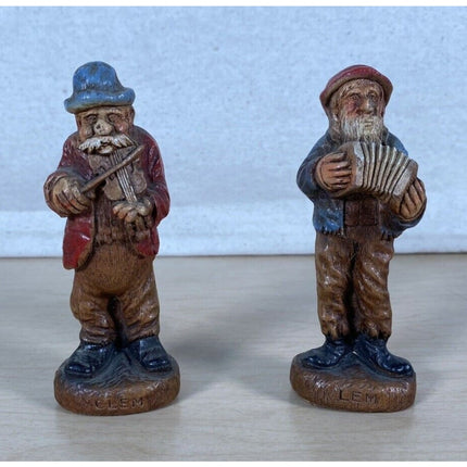 Syroco Hill-Billy’s Clem & Lem Musical Band Figures – 4.5" Vintage Pair