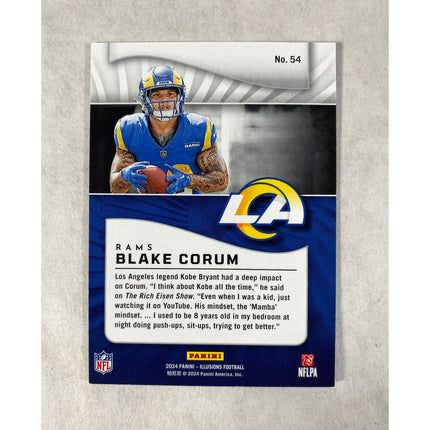 2024 Panini Illusions Blake Corum RC #54 Rams Trophy Collection Rookie Card