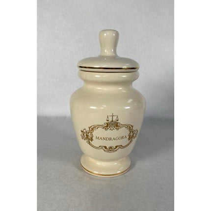 Ely Lilly Mandragora Apothecary Pharmacy White Jar with Lid