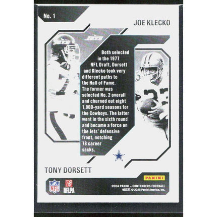 Joe Klecko / Tony Dorsett 2024 Panini Contenders Hist Draft Class Contenders #1