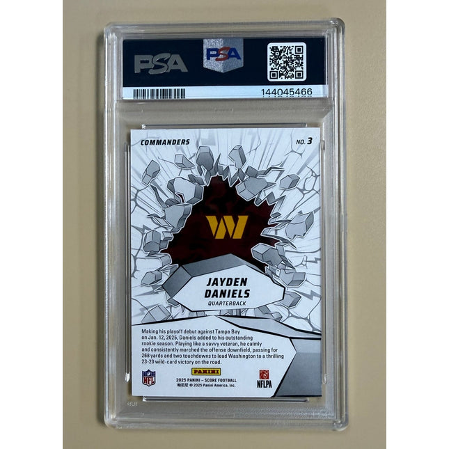 2025 Panini Score Emerged Showcase RC Jayden Daniels #3 (77/100) PSA 10