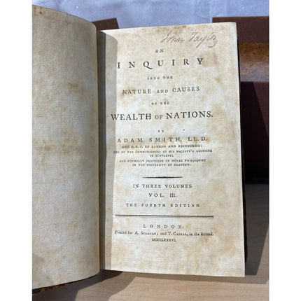 1786 Adam Smith The Wealth of Nations – 4th Edition 2 Volume Antiquarian Book