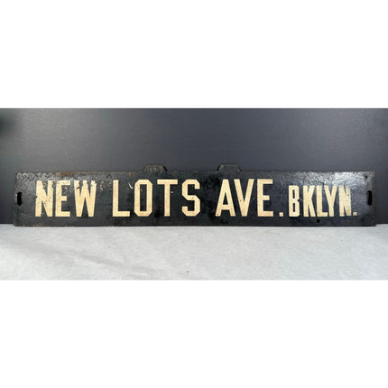 NY Subway Sign Destination Plate “NEW LOTS AVE BKLYN” Metal Vintage Transit Sign