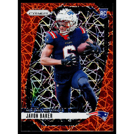 Javon Baker 2024 Panini Prizm Lazer #344 RC New England Patriots