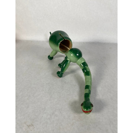 Vintage Twistums Wooden Dinosaur Bank – Pull String Toy Bank