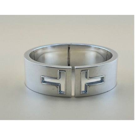 925 Tiffany & Co. T Cut Out Sterling Silver Cuff Bracelet – Signed w/ Box & Bags