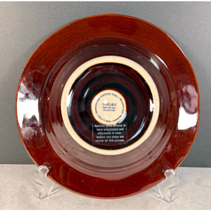 3 Sakura Port of Call Tortoise Shell 9.5" Brown Bowls