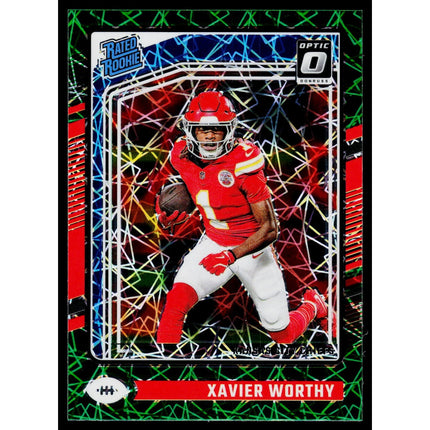 Xavier Worthy 2024 Donruss Optic Green Velocity #300 Kansas City Chiefs
