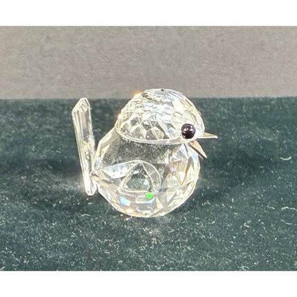 Swarovski Crystal Sparrow Figurine Silver Beak Signed 1” Bird