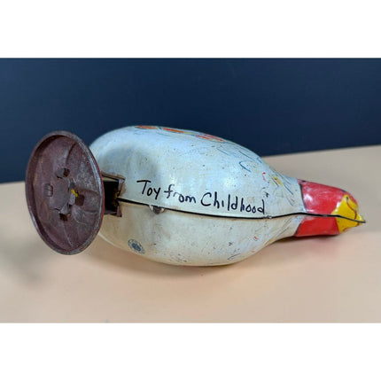 Vintage Wyandotte Tin Lithograph Chicken Egg Laying Marble Toy Working