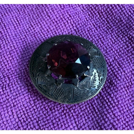 Scottish Thistle Brooch Sterling WJ&S 1 3/4”