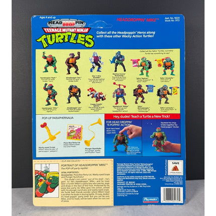 Playmates TMNT Head Droppin’ Mike Action Figure VTG Teenage Mutant Ninja Turtle