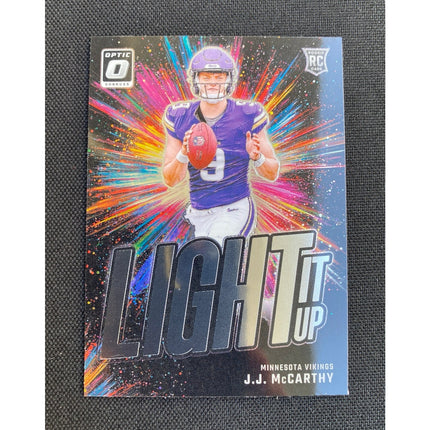 2024 Panini Donruss Optic J.J. McCarthy RC #2 Light It Up Insert Vikings