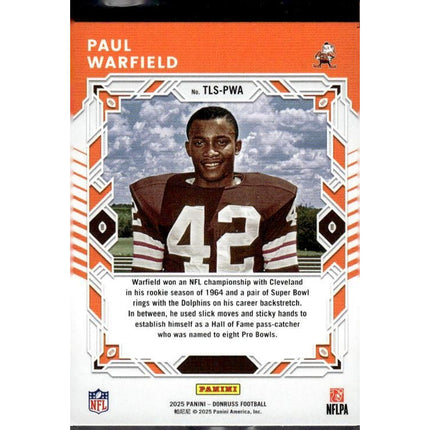 Paul Warfield 2025 Donruss The Legend Series #TLS-PWA Cleveland Browns