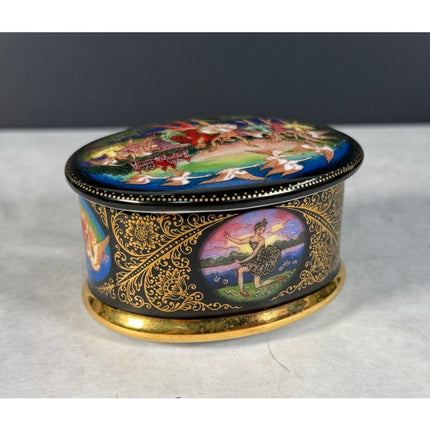 Vintage 1992 Ardleigh Elliott & Sons Porcelain Oval Music Box Plays Swan Lake