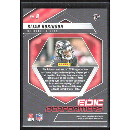Bijan Robinson 2025 Panini Mosaic Epic Performers Mosaic #8 Atlanta Falcons