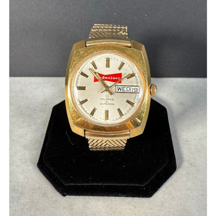 Budweiser Helbros 21 Jewel Self Winding Wristwatch — Running!