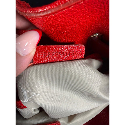Burberry Red Leather Belted Hobo Bag Buckle Shoulder Handbag Dust Cover