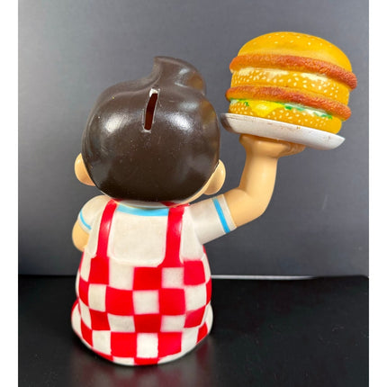 Elby’s Big Boy 9" Plastic Hamburger Bank Vintage Collectible