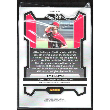 Ty Floyd 2024 Panini Prizm Green Prizms #143 Cincinnati Reds
