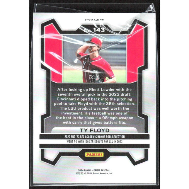 Ty Floyd 2024 Panini Prizm Green Prizms #143 Cincinnati Reds