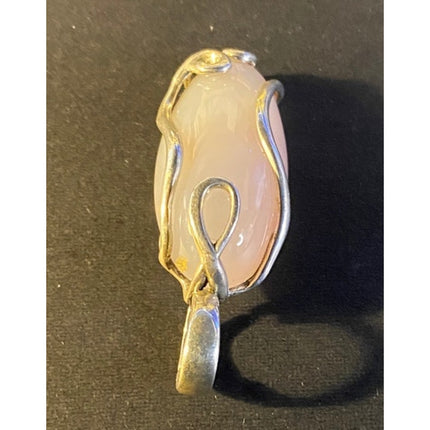 Carolyn Pollack 925 Sterling Silver Pink Peach Chalcedony Enhancer Pendant