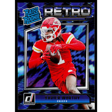 Xavier Worthy 2024 Donruss Rated Rookies Retro #14 Kansas City Chiefs