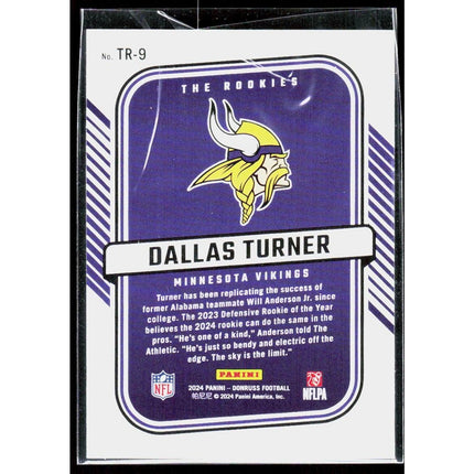 Dallas Turner 2024 Donruss The Rookies #TR-9 Minnesota Vikings