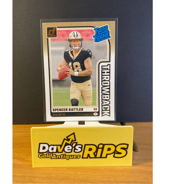 Spencer Rattler 2024 Donruss Optic #40 Throwback Rookie Carolina Panthers