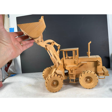 Handmade Wooden Front End Loader 18" Kaye Munshower Toy Shop Working Parts