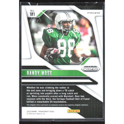 Randy Moss 2025 Panini Prizm Draft Picks Prizms Gold Ice #181 Marshall