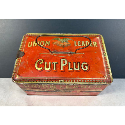 Vintage Union Leader Cut Plug Tobacco Tin Advertising Can Collectible