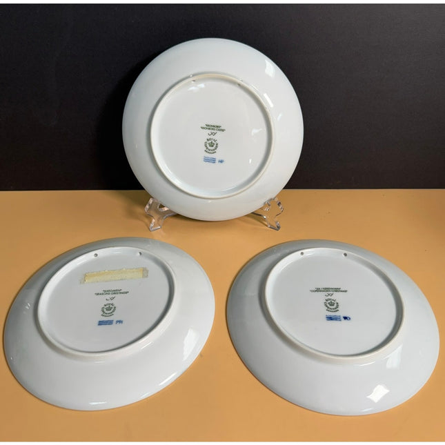 Royal Copenhagen Christmas Plates 2003 2006 2008 Set of 3 Blue White Porcelain