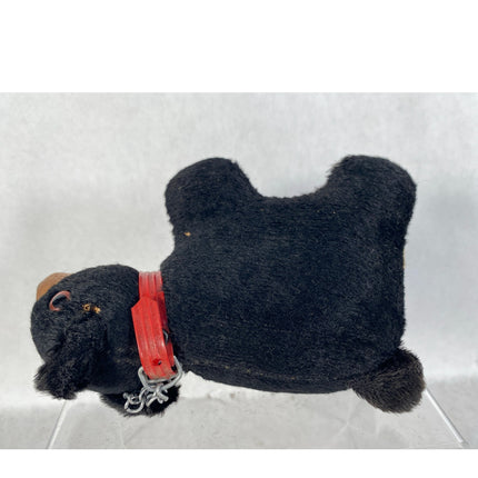Vintage Japan Black Bear Straw-Filled Plush Toy – 6" Stuffed Animal