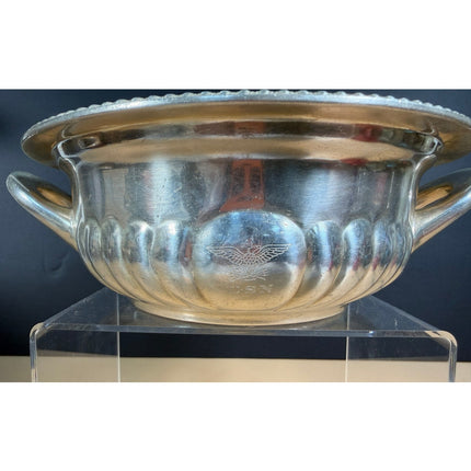 USN International Silver Soldered Serving Bowl 9" Vintage