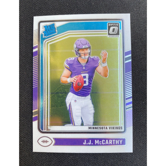 J.J. McCarthy 2024 Panini Optic #303 Rated Rookie RC